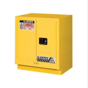 JUSTRITE 883020 Flammable Safety Cabinet, 19 Gallon, 1 Shelf, 2 Doors, 30 Inch Size, Yellow | CD8CNB