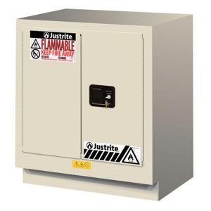 JUSTRITE 883007 Sicherheitsschrank für brennbare Stoffe, 19 Gallonen, 1 Regal, 2 Türen, 30 Zoll Größe, Lichtneutral | CD8CNA