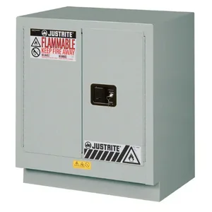 JUSTRITE 8831042 Corrosive/Acid Safety Cabinet, Manual Close, 19 Gallon, Silver | CD8CNF