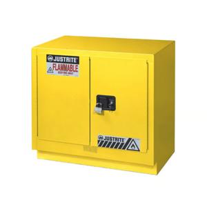 JUSTRITE 883600 Sicherheitsschrank für brennbare Stoffe, 23 Gallonen, 1 Regal, 2 Türen, 36 Zoll Größe, Gelb | CD8CNL