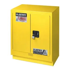 JUSTRITE 883600 Flammable Safety Cabinet, 23 Gallon, 1 Shelf, 2 Doors, 36 Inch Size, Yellow | CD8CNL