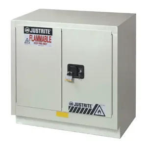 JUSTRITE 883607 Flammable Safety Cabinet, 23 Gallon, 1 Shelf, 2 Doors, 36 Inch Size, Light Neutral | CD8CNN