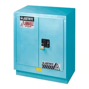 JUSTRITE 8837022 Corrosive/Acid Safety Cabinet, Manual Close, 23 Gallon, Blue | CD8CNT