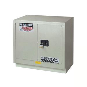 JUSTRITE 8837042 Corrosive/Acid Safety Cabinet, Manual Close, 23 Gallon, Silver | CD8CNU