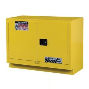 JUSTRITE 884800 Sicherheitsschrank für brennbare Stoffe, 31 Gallonen, 1 Regal, 2 Türen, 48 Zoll Größe, Gelb | CD8CNZ