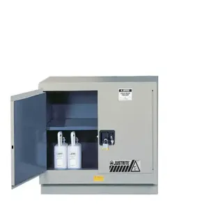 JUSTRITE 8849042 Corrosive/Acid Safety Cabinet, Manual Close, 31 Gallon, Silver | CD8CPG