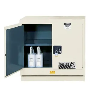 JUSTRITE 8849072 Corrosive/Acid Safety Cabinet, Manual Close, 31 Gallon, Light Neutral | CD8CPH