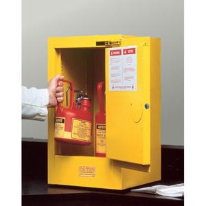 JUSTRITE 890420 Flammable Safety Cabinet, 4 Gallon, 1 Shelf, 1 Door, Self Close, Yellow | CD8CPT JCB8904201, 8904201