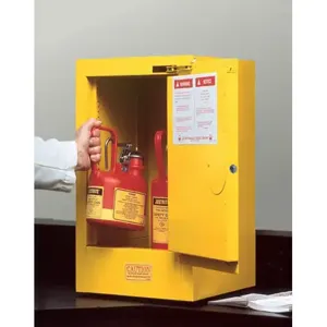 JUSTRITE 890420 Flammable Safety Cabinet, 4 Gallon, 1 Shelf, 1 Door, Self Close, Yellow | CD8CPT JCB8904201, 8904201