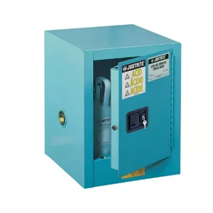 JUSTRITE 890422 Corrosive Safety Cabinet, 4 Gallon, 1 Shelf, 1 Door, Self Close, Steel, Blue | AA6ABE 13M526 / 8904221