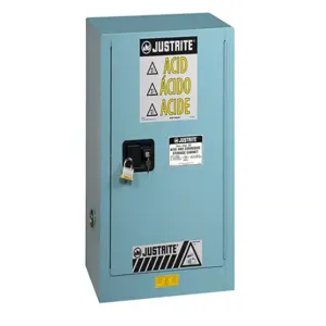 JUSTRITE 891202 Corrosive Safety Cabinet, 1 Door Manual Close, 45L Capacity, 889 x 591 x 457mm Size | AA6ABF JCB8912021, 8912021