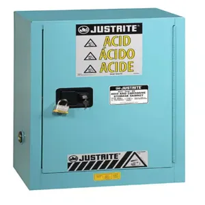 JUSTRITE 8912022 Corrosive/Acid Safety Cabinet, 1 Shelf, 1 Door, Manual Close, 12 Gallon | CD8CQB