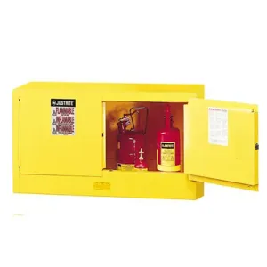 JUSTRITE 891300 Safety Cabinet, 12 Gallon, Manual Close, 43 x 18 x 18 Inch Size, 2 Doors, Yellow | CD8CQK JCB8913001, 8913001