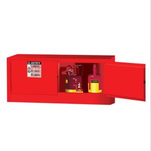 JUSTRITE 891321 Sicherheitsschrank für brennbare Stoffe, 12 Gallonen, 2 Türen, selbstschließend, rot | CD8CQR