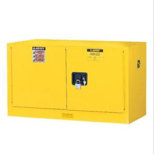 JUSTRITE 8917008 Flammable Safety Cabinet, 17 Gallon, 1 Shelf, 2 Doors, Manual Close, Yellow | CD8CRH JCB8917008 / 89170081 / 89170081