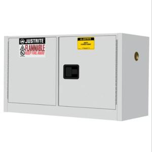 JUSTRITE 891725 Sicherheitsschrank für brennbare Stoffe, 2 Türen, selbstschließend, 17 Gallonen, Weiß | CD8CRQ