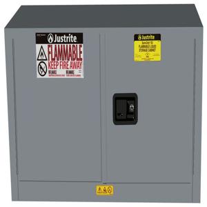 JUSTRITE 891723 Flammable Safety Cabinet, 2 Doors, Self Close, 17 Gallon, Gray | CD8CRP