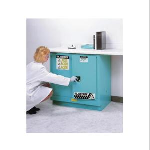 JUSTRITE 8923022 Corrosive/Acid Safety Cabinet, 1 Shelf, 2 Doors, Manual Close, Undercounter, 22 Gallon | CD8CTG