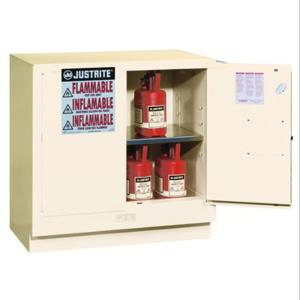 JUSTRITE 892305 Flammable Safety Cabinet, 1 Shelf, 2 Doors, Manual Close, 22 Gallon, White | CD8CTJ 8923051