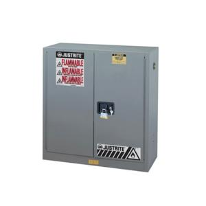 JUSTRITE 899023 Sicherheitsschrank für brennbare Stoffe, 2 Regale, 2 Türen, selbstschließend, 90 Gallonen, Grau | CD8CXZ