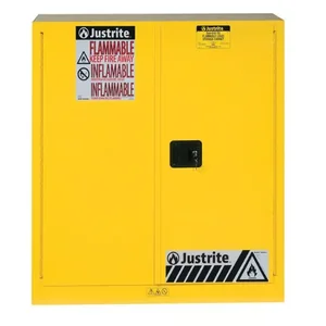 JUSTRITE 893020 Flammable Safety Cabinet, Self Close, 1 Shelf, 114L, 1118 x 1092 x 457mm Size | AB4LDR JCB8930201, 8930201