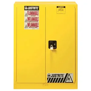 JUSTRITE 893300 Flammable Cabinet, Manual Close, 1 Shelf, 30 Gallon, 889 x 914 x 610mm Size, Yellow | AA6ACF JCB8933001, 8933001