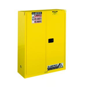 JUSTRITE 894530 Paint Safety Cabinet, 5 Shelves, 2 Doors, Self Close, 60 Gallon, Yellow | AA6ACP 13M558