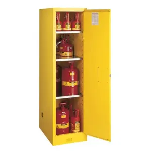 JUSTRITE 895400 Flammable Safety Cabinet, 3 Shelves, 1 Door, Manual Close, 54 Gallon, Yellow | CD8CVP 8954001