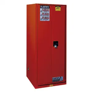 JUSTRITE 896011 Paint Safety Cabinet, 96 Gallon, 5 Shelves, 2 Doors, Manual Close, Red | CD8CWG JCB8960111, 8960111