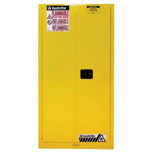 JUSTRITE 896020 Flammable Safety Cabinet, Self Close, 60 Gallon, 1651 x 864 x 864 mm Size, Yellow | AB4LEB JCB8960201, 8960201