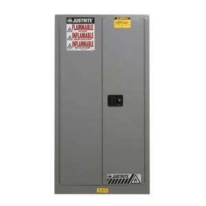 JUSTRITE 896023 Sicherheitsschrank für brennbare Stoffe, 2 Regale, 2 Türen, selbstschließend, 60 Gallonen, Grau | CD8CWK
