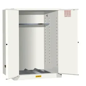 JUSTRITE 896205 Vertical Drum Cabinet, 55 Gallon, White | CD8CWX