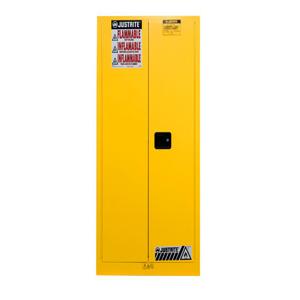 JUSTRITE 896220 Safety Cabinet, 1 Drum Vertical, 1 Shelf, 2 Doors, 55 Gallon, Yellow | CD8CWZ