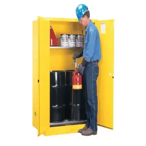 JUSTRITE 899060 Flammable Safety Cabinet, 60 Gallon, 1 Drum Capacity, 43 x 34 x 65 Inch Size, Yellow | CD8CYC JCB8990601, 8990601