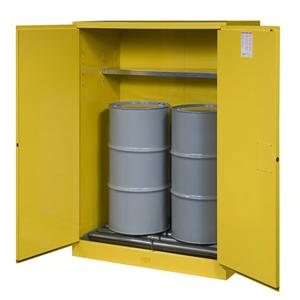 JUSTRITE 899170 Flammable Cabinet, 1 Drum Vertical, 1 Shelf, 2 Doors Vertical, 55 Gallon, Yellow | AF2NEB 6VTG5 / 8991701