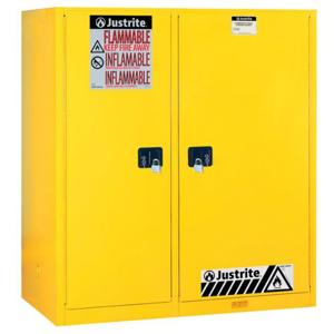 JUSTRITE 899260 Drum Safety Cabinet, 115 Gallon, Manual Close, 435L, 1651 x 1499 x 864mm Size, Yellow | CD8CZD JCB8992601, 8992601
