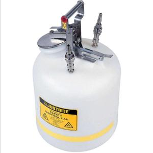 JUSTRITE TF12755 HPLC Safety Disposal Can, 5 Gallon, Ptfe, White | AB4LFV JCNTF12755