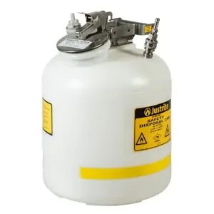 JUSTRITE BY12755 Disposal Safety Can, 5 Gallon, Ptfe And Edpm, White | AB4LFQ JCNBY12755