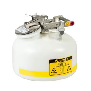 JUSTRITE PP12752 HPLC Safety Disposal Can, 2 Gallon, Edpm, White | AB4LFR JCNPP12752