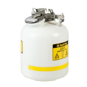 JUSTRITE PP12755 HPLC Safety Disposal Can, 5 Gallon, Edpm, White | AB4LFT JCNPP12755