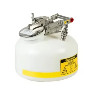 JUSTRITE TF12752 HPLC Safety Disposal Can, 2 Gallon, Ptfe, White | AB4LFU JCNTF12752