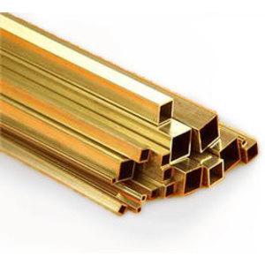 K S PRECISION METALS 9852 Tube, Square, 4mm Dia., 0.45mm Wall, 300mm Length, Brass, Pack Of 2 | CD7BCT