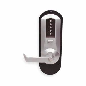 KABA 5010-XS-WL-04-41 Mechanical Push Button Exit Trim, Winston Lever, Entry with Key Override, Satin Brass | CR6HEX 2ZV19