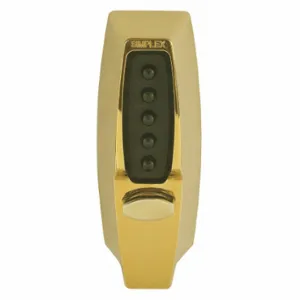 KABA 7102-03-41 Mechanical Push Button Lockset, Lever, Entry, Nonhanded, Bright Brass, 1-3/4 Inch Size | CR6HBX 44ZY25