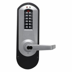 KABA E5010BWL-626-41 E-Plex Electronic Locks, Storeroom, Keypad, Exit Trim Mounting, Metal, Satin Chrome, Lever | CR6HDP 44ZY87