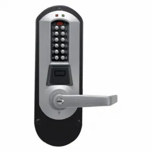 KABA E5710XSWL-626-41 E-Plex Electronic Locks, Storeroom, Keypad, Cylindrical Mounting, Metal, Satin Chrome | CR6HDL 44ZY34