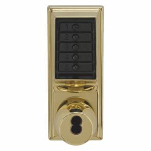 KABA EE1011/EE1011-03-41 Mechanical Push Button Lockset, Knob, Lock Entry And Egress, Nonhanded, Bright Brass | CR6HAV 44ZY84