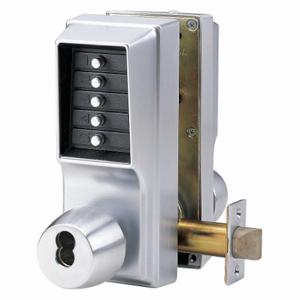 KABA EE1021B/EE1011-26D-41 Mechanical Push Button Lockset, Lever, Lock Entry And Egress, Nonhanded, Satin Chrome | CR6HCA 44ZY33