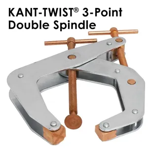 KANT-TWIST K060TD3 Lever Clamp, T-Handle, 6 Inch Opening, 3 Point Double Spindle | CD8YQY