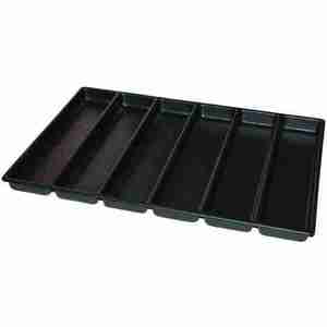 KENNEDY 81927 Drawer Organizer, Black, 6 Compartments, Plastic | CD4MWW